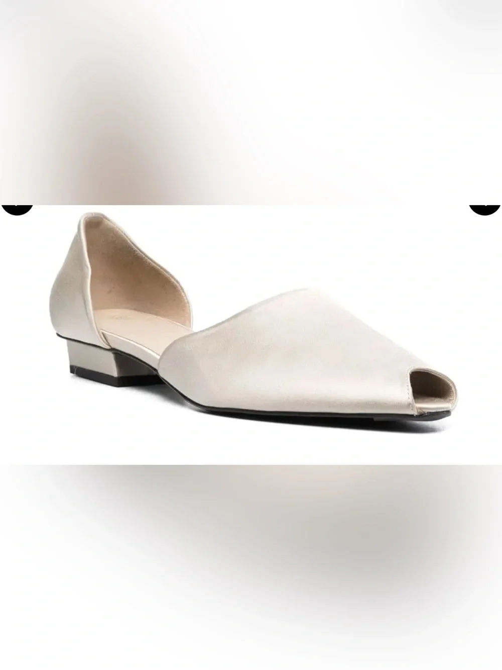 TOTEME Satin D’Orsay Flats Ivory Cream Open Toe Ballet Luxury Shoes Size 37